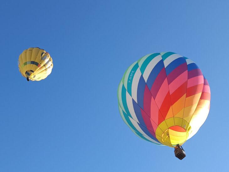 Nel blu del cielo, vanno leggere le mongolfiere.